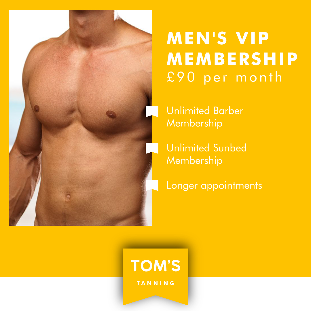 Men's VIP sunbed memberships at Tom's Salon Lincoln